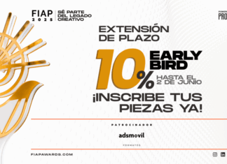 El Festival Iberoamericano de la Creatividad (FIAP) anunció la extensión de su Early Bird hasta el 2 de junio